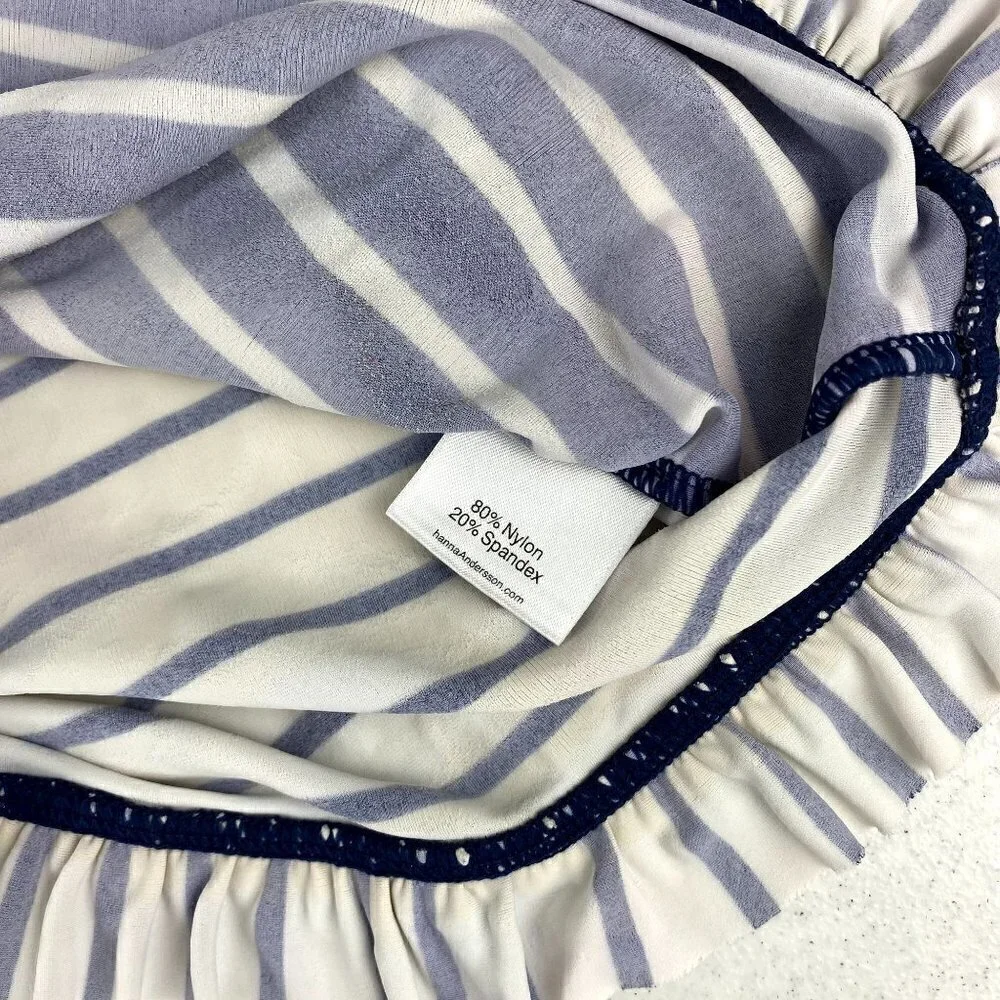 Hanna Andersson Stripe Rash Guard Navy Long Sleeve 4
